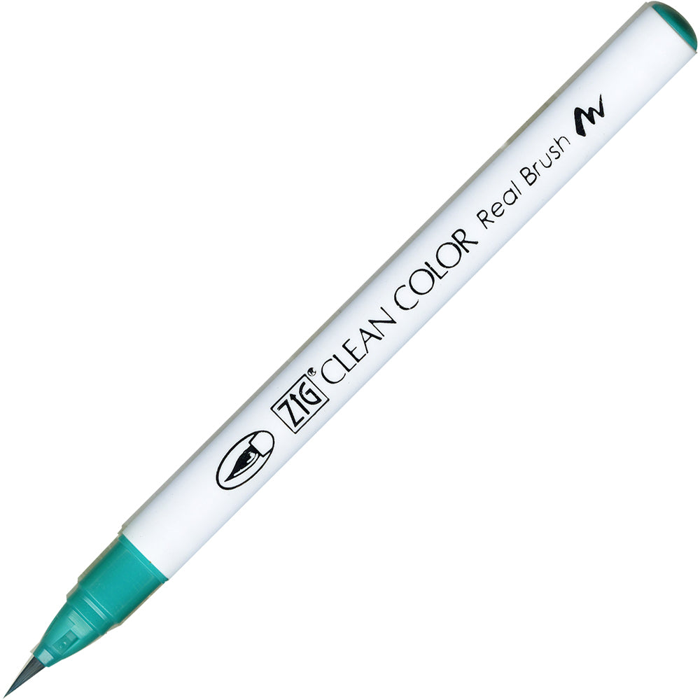 Caneta Pincel Kuretake Zig Clean Color Real Brush Turquoise Green 042